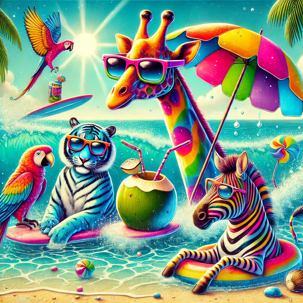 Verrckte Tiere am Strand